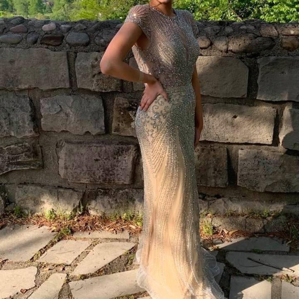 Full Rhinestone Formal Dress